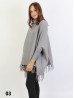 Cashmere Feeling Turtleneck Poncho W/ Comfy Sleeves